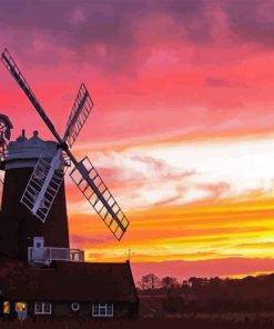 Cley Windmill Sunset Diamond Painting