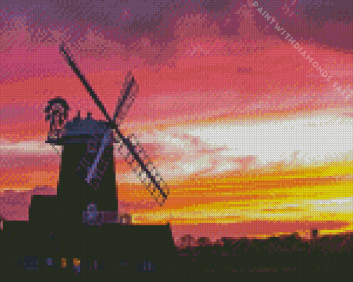 Cley Windmill Sunset Diamond Painting