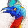 Colorful Splatter Cassowary Diamond Painting