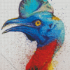 Colorful Splatter Cassowary Diamond Painting