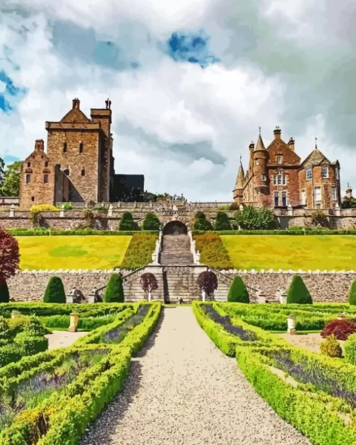 Crieff Drummond Castle Gardens Diamond Painting