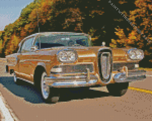 Edsel Car On Road Diamond Painting