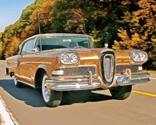 Edsel Car On Road Diamond Painting