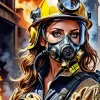 Fire Fighter Girl Diamond Painting