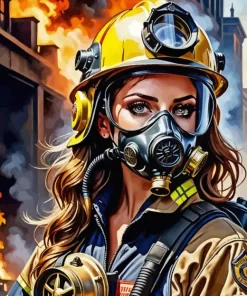 Fire Fighter Girl Diamond Painting