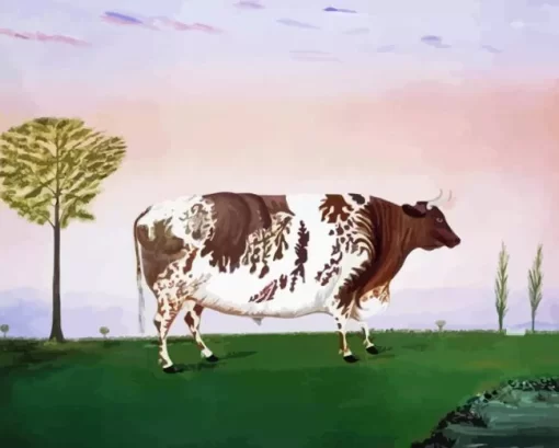 Folk Art Cow Diamond Painting