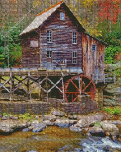 Glade Creek Grist Mill Diamond Painting