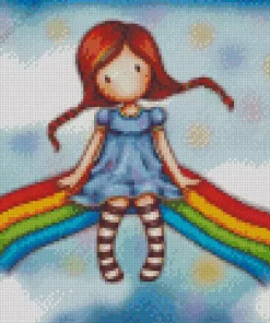 Gorjuss Girl And Rainbow Diamond Painting