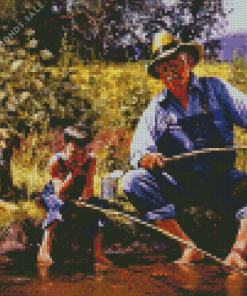 Grandpa Fishing Diamond Painting