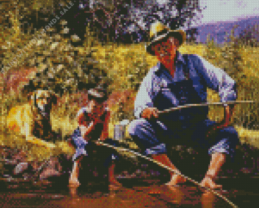 Grandpa Fishing Diamond Painting