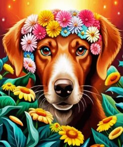 Hippie Dog Diamond Painting