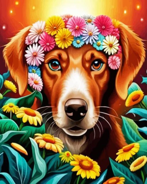 Hippie Dog Diamond Painting