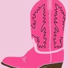 Illustration Pink Cowgirl Boot Diamond Painting