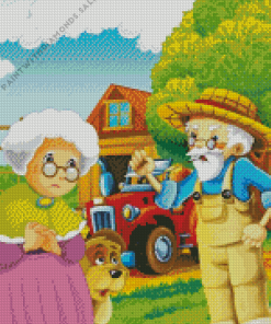 Illustration Old Farmers Diamond Painting