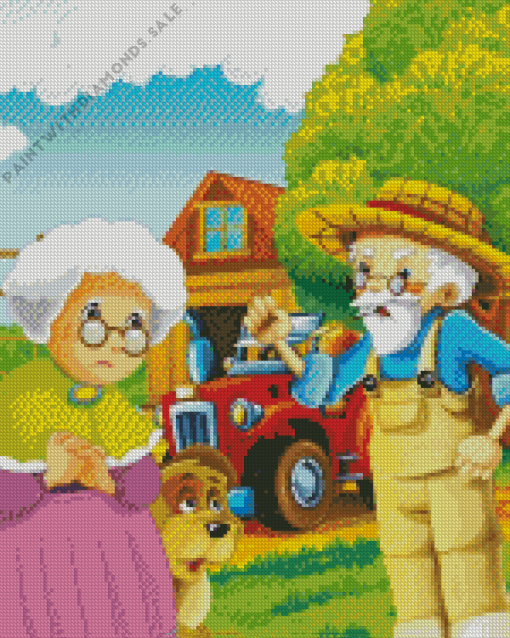 Illustration Old Farmers Diamond Painting