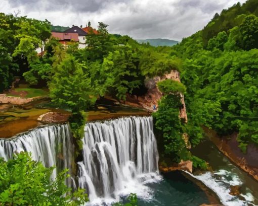 Jajce Falls Diamond Painting