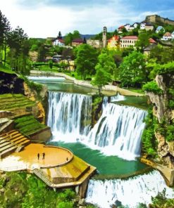 Jajce Falls Art Diamond Painting