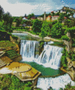 Jajce Falls Art Diamond Painting