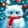 Kawaii Christmas Cat Diamond Painting