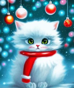 Kawaii Christmas Cat Diamond Painting