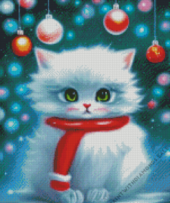 Kawaii Christmas Cat Diamond Painting