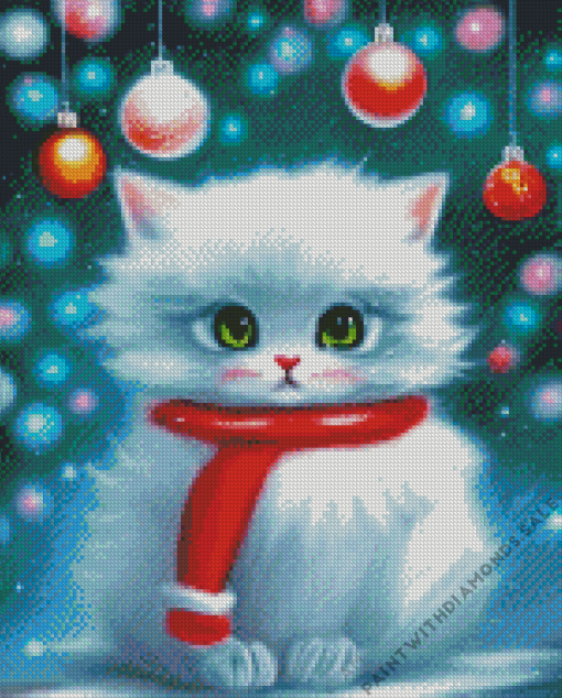 Kawaii Christmas Cat Diamond Painting