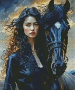 Lady And Horse Diamond Painting