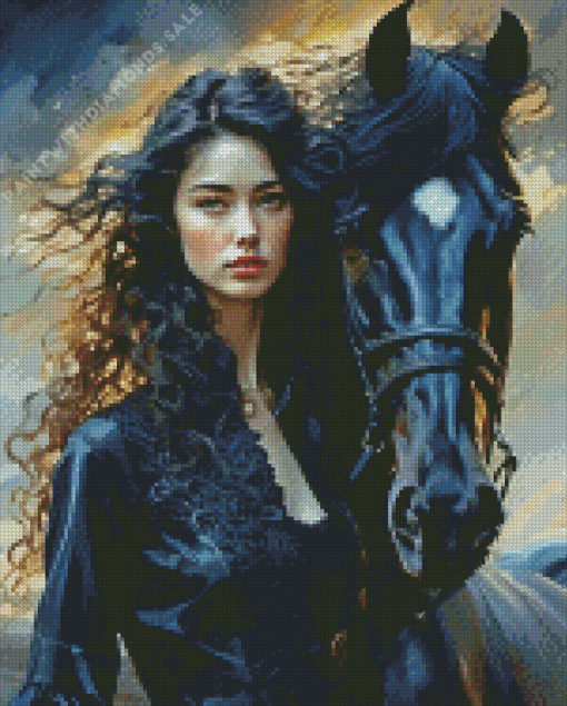 Lady And Horse Diamond Painting