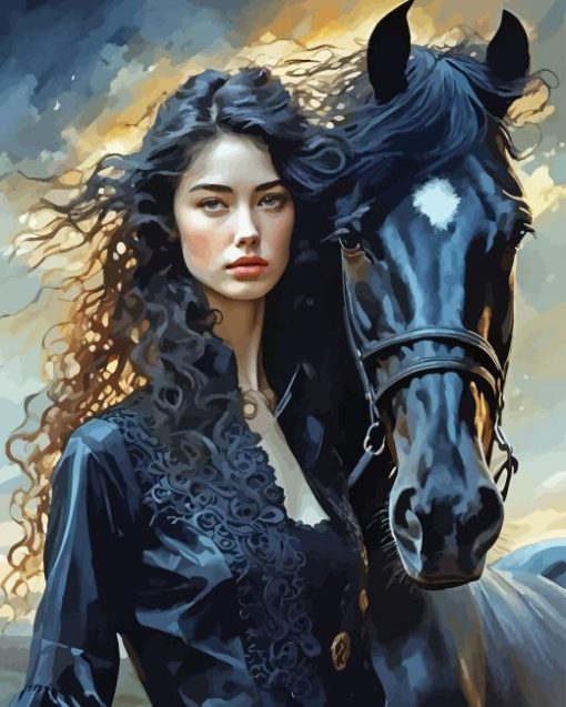 Lady And Horse Diamond Painting