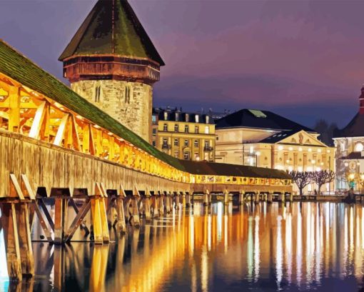 Lucerne Chapel Bridge Diamond Painting