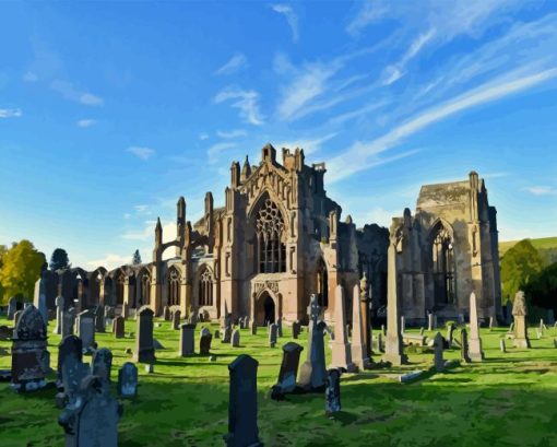 Melrose Abbey Art Diamond Painting