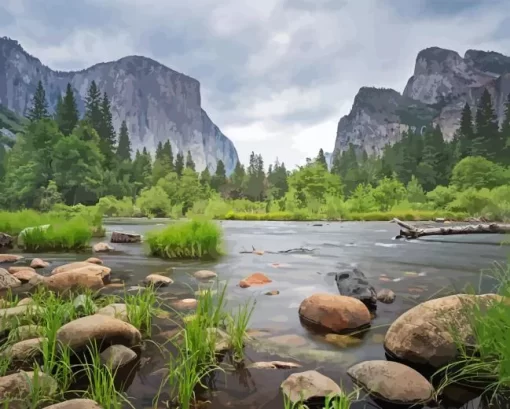 Merced River Diamond Painting