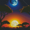 Moon And Sun Landscape Diamond Painting