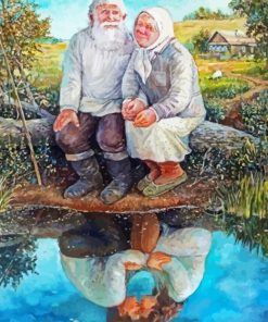 Old Farmers Couple Diamond Painting