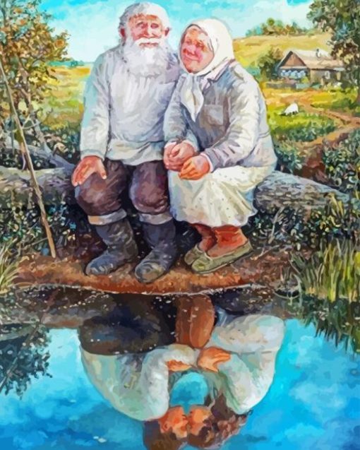 Old Farmers Couple Diamond Painting