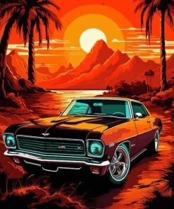 Orange Camaro Art Diamond Painting