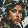 Pilot Girl Diamond Painting