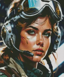 Pilot Girl Diamond Painting