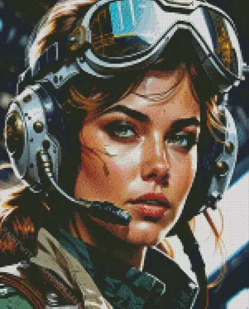 Pilot Girl Diamond Painting