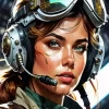 Pilot Girl Diamond Painting