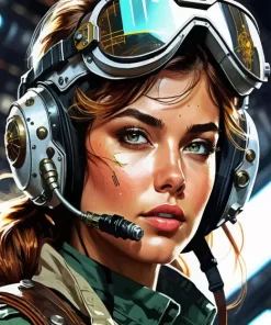 Pilot Girl Diamond Painting