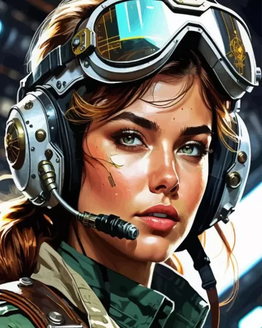 Pilot Girl Diamond Painting