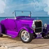 Purple Ford Model A Car Diamond Painting