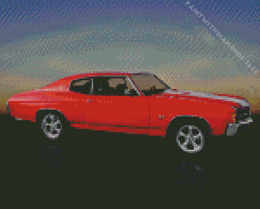 Red Chevy Chevelle Super Sport Diamond Painting