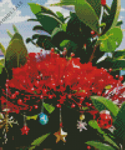 Red Pohutukawa Diamond Painting