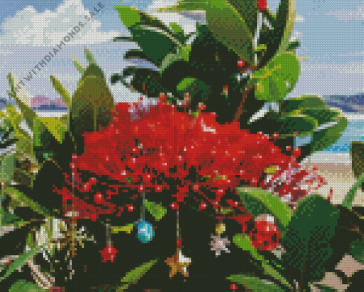 Red Pohutukawa Diamond Painting