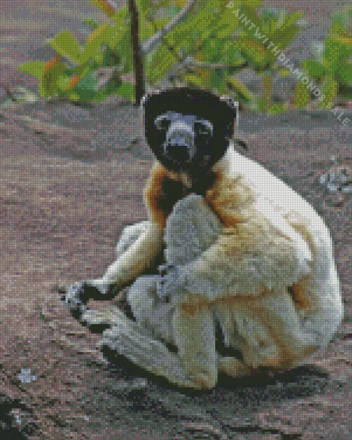 Sifaka Lemur Diamond Painting