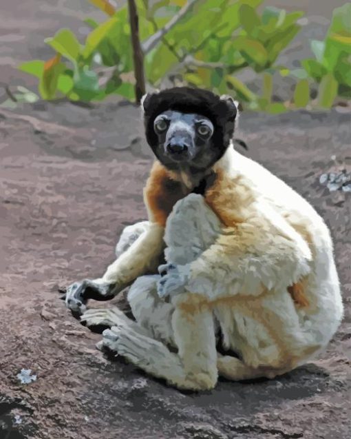 Sifaka Lemur Diamond Painting