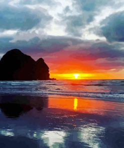 Sunrise Piha Beach Diamond Painting