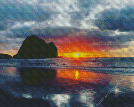 Sunrise Piha Beach Diamond Painting